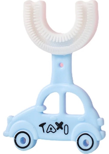 Mavi Stil Yumuşak Silikon Fırçalar ile Çocuk U-Şekilli Diş Fırçaları Kafa Manuel Çok Yönlü Temizleme Diş Diş Fırçası Erkek ve Kız Diş Fırçaları (Yurt Dışından)