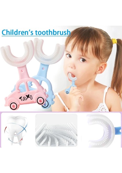 Mavi Stil Yumuşak Silikon Fırçalar ile Çocuk U-Şekilli Diş Fırçaları Kafa Manuel Çok Yönlü Temizleme Diş Diş Fırçası Erkek ve Kız Diş Fırçaları (Yurt Dışından) fiyatları