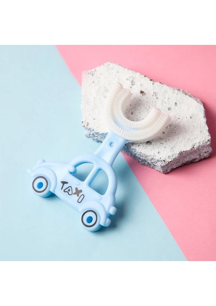 Mavi Stil Yumuşak Silikon Fırçalar ile Çocuk U-Şekilli Diş Fırçaları Kafa Manuel Çok Yönlü Temizleme Diş Diş Fırçası Erkek ve Kız Diş Fırçaları (Yurt Dışından) fırsatları