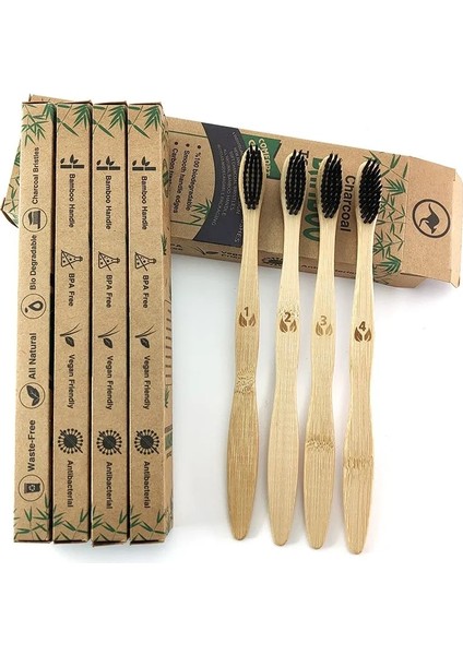 3092-A-1 Stili Bambu Diş Fırçası Seyahat Çantası Taşınabilir Yeniden Kullanılabilir Çevre Dostu Tutucu Konteyner Kiti Saklama Kutusu Biyobozunur (Yurt Dışından)