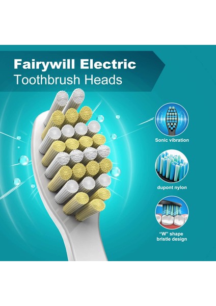 FW03BEYAZ Stil Fairywill Elektrikli Diş Fırçaları Fff Kafa Diş Fırçası Için Yedek Başlıkları Elektrikli Diş Fırçaları Setleri (Yurt Dışından)