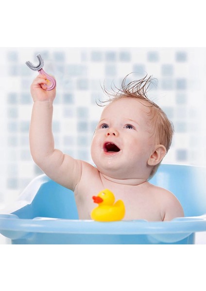 Yeşil Stil Çocuklar Diş Fırçası U-Şekil Bebek Diş Fırçası Kolu ile Silikon Ağız Bakımı Temizleme Fırçası Toddlers Yaşlar Için (Yurt Dışından)