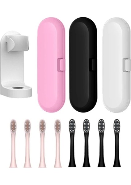 Siyah Seyahat Çantası Tarzı Javemay X-3 Sonic Şarj Edilebilir Elektrikli Diş Fırçası Başlığı Diş Fırçası Yedek Başlıkları + Seyahat Kutusu + Diş Fırçası Tutacağı (Yurt Dışından)