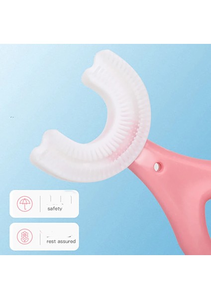 Mavi Kalp 2-6 Yaş Stili Sevimli U-Şekilli Bebek Silikon Diş Bruldren Dişleri Basit Bebek Fırçası Temizleme ve Bakımı Uygun Diş Fırçası Oral (Yurt Dışından) fırsatları