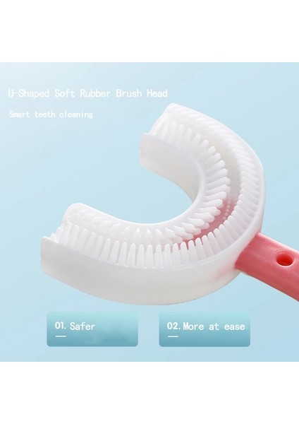 Mavi Yaş 6 Ila 12 Stili U-Şekilli Diş Fırçaları Saplı Silikon Çocuk Yaşlı Çocuklar Diş Fırçaları Ağız Bakımı Ultra Yumuşak Diş Temizleme Fırçaları (Yurt Dışından)