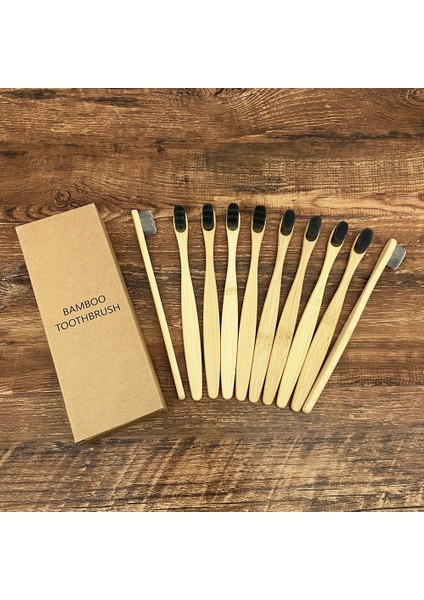 5siyah W 5siyah F Stili 10 Adet Ultra-Ince Yumuşak Saç Çevre Dostu Seyahat Diş Fırçası Yumuşak Fiber Nano Manuel Diş Fırçası Ağız Hijyeni Bakım Araçları (Yurt Dışından)