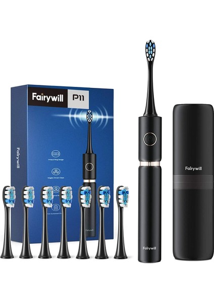 AE-PW12-2 Stili Fairywill Model P11 T9 Için Uygun Li Elektrikli Diş Fırçası Kafası Değiştirme Yumuşak Bush Başlıklı Başlıklar (Yurt Dışından) fiyatları