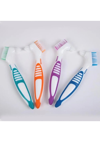 Turuncu Tarzı Çift Taraflı Protez Diş Fırçası Ergonomi Saplı Plastik Çok Katmanlı Kıllar Takma Dişler Ağız Bakımı Fırçası Ergonomi Yumuşak Ağız (Yurt Dışından) indirimleri