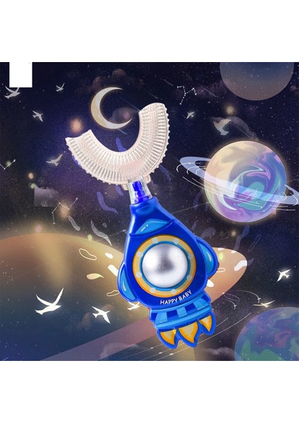 No.4 Tarzı Bebek Toothbruldre Derece U-Şekilli Çocuk Diş Fırçası Dişlikleri Yumuşak Silikon Astronot Bebek Fırçası Çocuklar Diş Temizleme (Yurt Dışından)
