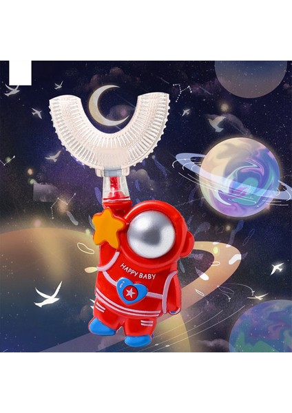 No.4 Tarzı Bebek Toothbruldre Derece U-Şekilli Çocuk Diş Fırçası Dişlikleri Yumuşak Silikon Astronot Bebek Fırçası Çocuklar Diş Temizleme (Yurt Dışından)