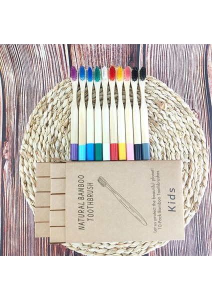 Gri Tarzı Ldren Bambu Diş Fırçası Çocuk Bambu Ahşap Diş Fırçası Yumuşak Korkuluk Fırçaları Kömür Yeniden Kullanılabilir Küçük Diş Fırçası (Yurt Dışından)