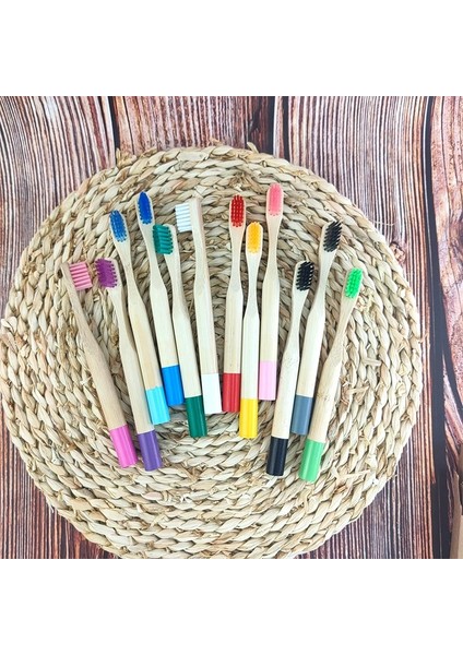 Gri Tarzı Ldren Bambu Diş Fırçası Çocuk Bambu Ahşap Diş Fırçası Yumuşak Korkuluk Fırçaları Kömür Yeniden Kullanılabilir Küçük Diş Fırçası (Yurt Dışından)