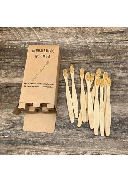 SARI-10PC Tarzı Olorful Diş Fırçası Doğal Bambu Diş Fırçası Seti Yumuşak Kıl Kömür Dişleri Eko Bambu Diş Fırçaları Diş Ağız Bakımı (Yurt Dışından)