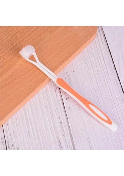 Sarı Stil 1x Çocuk Sağlığı Fırça Başlığı Üç Kafa 3 Taraflı Diş Fırçası Ultra Ince Yumuşak Kıl (Yurt Dışından)