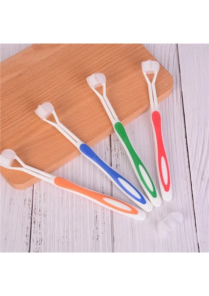 Sarı Stil 1x Çocuk Sağlığı Fırça Başlığı Üç Kafa 3 Taraflı Diş Fırçası Ultra Ince Yumuşak Kıl (Yurt Dışından) modelleri