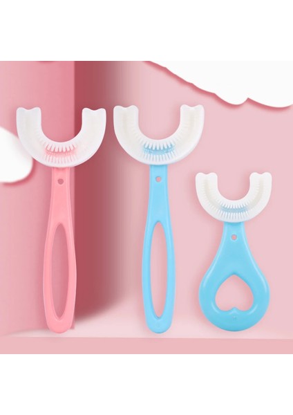 Pembe 2-6 Yaş Stili 3 Adet U-Şekilli Çocuk Yumuşak Diş Fırçası Bebek Ağız Temizleme Meslek Fırçalama Aleti Ev Temizleme Bakımı Silikon Fırça (Yurt Dışından) fırsatları