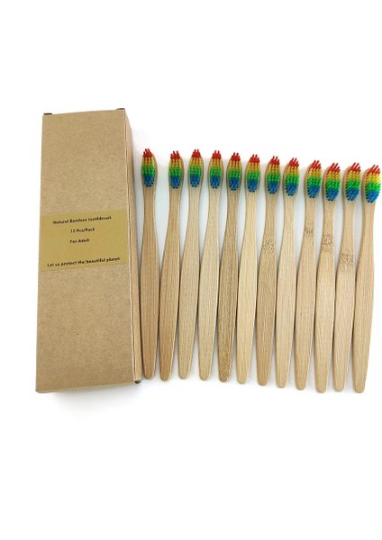 1200-A-1 Stili Çevre Dostu Bambu Diş Fırçası Orta Kıllı Biyobozunur Ağız Bakımı Yetişkin Diş Fırçaları (Yurt Dışından) fiyatları