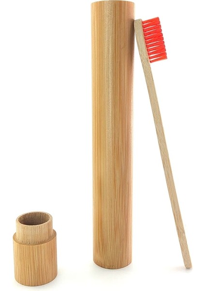 492-A-1 Stili 1 Adet Bambu Tüp Çevre Dostu Doğal Bambu Diş Fırçası Seyahat Çantası Doğal Organik Biyobozunur ve Bambu Diş Fırçası (Yurt Dışından)