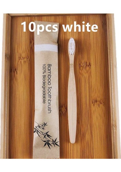 10 Adet Beyaz Stil Bambu Diş Fırçaları Çevre Dostu Diş Fırçaları Taşınabilir Yeniden Kullanılabilir Yetişkin Ahşap Yumuşak Diş Fırçası Ev Seyahat Otel Kullanımı Için (Yurt Dışından)