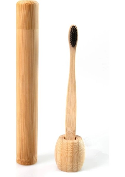 Diş Fırçası Tarzı 1 Takım Doğal Bambu Diş Fırçası Yetişkin Çocuk Opsiyonel Bambu Diş Fırçası Taşınabilir Seyahat Tutucu Seti Yıkanabilir Bpa Ücretsiz Bambu Kılıf (Yurt Dışından)
