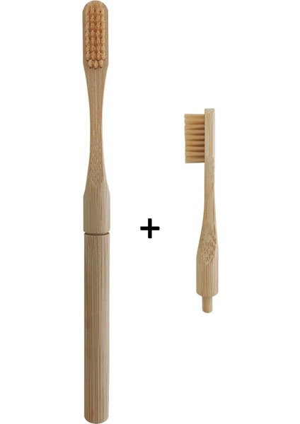 1 Adet Bej 1 Kafa Stili Bambu Diş Fırçası Plug-In Yedek Fırça Başlıkları ile Değişim Kafası Toothbush Diş Bakımı Seyahat Yaşam Banyosu Için Temizleme Fırçaları (Yurt Dışından)