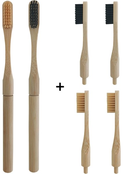 1 Adet Bej 1 Kafa Stili Bambu Diş Fırçası Plug-In Yedek Fırça Başlıkları ile Değişim Kafası Toothbush Diş Bakımı Seyahat Yaşam Banyosu Için Temizleme Fırçaları (Yurt Dışından)