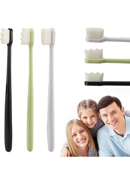 02 1 Adet Dalga Siyah Tarzı Nano Ultra-Ince Kıllar ile 3 Renk Opsiyonel Ortable Diş Fırçaları Waveflat Diş Başlığı Seyahat Dış Mekan Kullanımı Ağız Bakımı Aracı (Yurt Dışından)