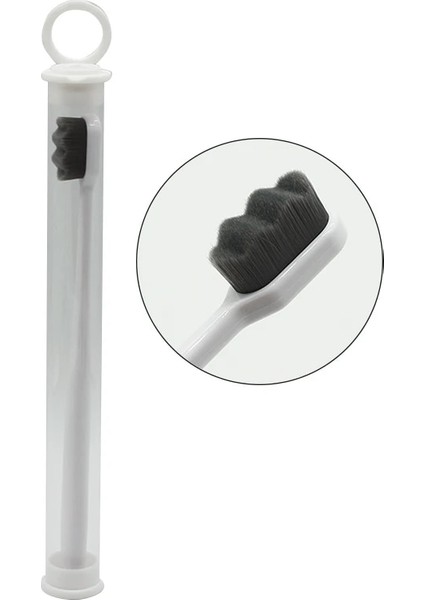 Beyaz Bambu Dalgalı Stil Ultra-Ince Yumuşak Diş Fırçası Milyon Nano Kıl Yetişkin Diş Fırçası Diş Derin Temizleme Taşınabilir Seyahat Diş Ağız Bakımı Fırçası (Yurt Dışından)