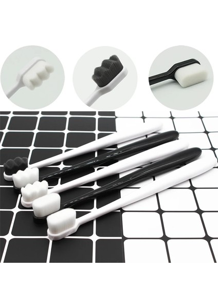 Beyaz Bambu Dalgalı Stil Ultra-Ince Yumuşak Diş Fırçası Milyon Nano Kıl Yetişkin Diş Fırçası Diş Derin Temizleme Taşınabilir Seyahat Diş Ağız Bakımı Fırçası (Yurt Dışından)