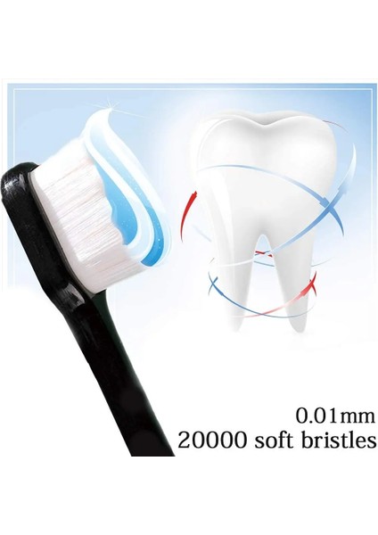 Kutu Stili ile 1siyah Ultra Yumuşak Nanotoothbrush Yumuşak Kıllı Yetişkin Diş Fırçası Hassas Dişler Için Diş Ipi Kılı Ağız Sakızını Beyazlatmak (Yurt Dışından)