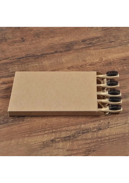 5 Adet Siyah Stil 5 Adet Bambu Diş Fırçası Çevre Dostu Ahşap Diş Fırçası Yumuşak Kıl Ucu Kömür Yetişkinler Için Ağız Bakımı Logosu Özel Diş Fırçaları (Yurt Dışından)