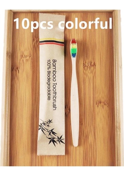 10 Adet Renkli Stil Bambu Diş Fırçaları Çevre Dostu Diş Fırçaları Taşınabilir Yeniden Kullanılabilir Yetişkin Ahşap Yumuşak Diş Fırçası Ev Seyahat Otel Kullanımı Için (Yurt Dışından)