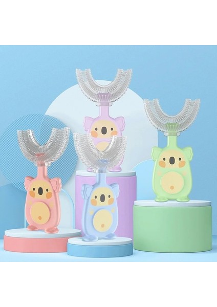 L Tarzı Bebek Toothbruldre Derece U-Şekilli Çocuk Diş Fırçası Dişlikleri Yumuşak Silikon Bebek Fırçası Çocuklar Dişleri Ağız Bakımı Temizleme (Yurt Dışından)