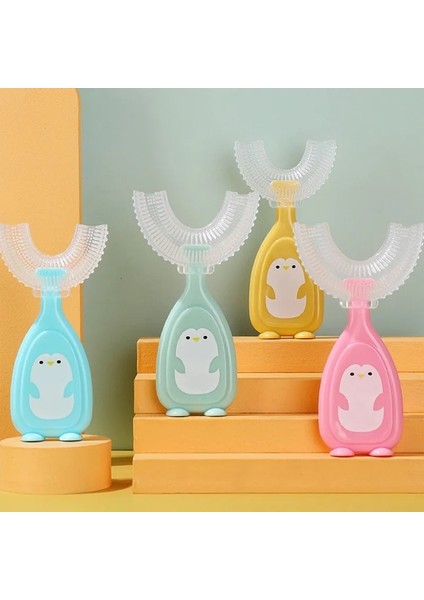 L Tarzı Bebek Toothbruldre Derece U-Şekilli Çocuk Diş Fırçası Dişlikleri Yumuşak Silikon Bebek Fırçası Çocuklar Dişleri Ağız Bakımı Temizleme (Yurt Dışından)
