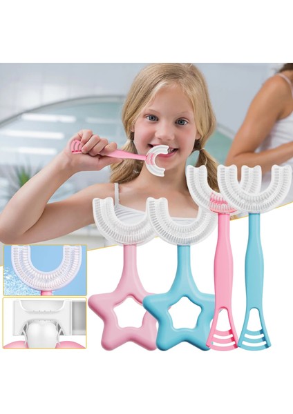 Fildişi Tarzı Sevimli U-Şekilli Diş Fırçası° U Çocuklar Silikon Diş Fırçası Temizleme Masaj Diş Fırçası U Tipi Modelleme Diş Fırçası Oral (Yurt Dışından)