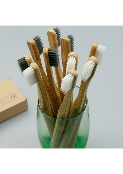 Gümüş Tarzı Bambu Kömür Diş Fırçası Doğal Çevre Dostu Ürünler Vegan Sıfır Atık Yumuşak Fırça Diş Fırçaları Ağız Temizleme Bakım Araçları (Yurt Dışından) fırsatları