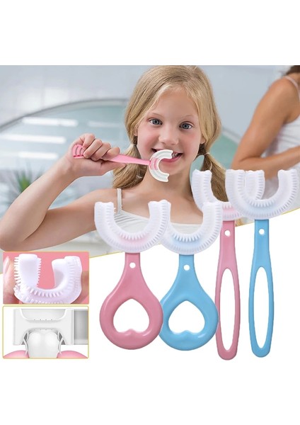 Kısa Mavi Stil Bebek Toothbru Derece U-Şekilli Çocuk Diş Fırçası Dişlikleri Bebek Fırçası Silikon Çocuklar Dişleri Ağız Bakımı Temizleme (Yurt Dışından) fiyatları