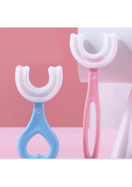Kısa Mavi Stil Bebek Toothbru Derece U-Şekilli Çocuk Diş Fırçası Dişlikleri Bebek Fırçası Silikon Çocuklar Dişleri Ağız Bakımı Temizleme (Yurt Dışından) indirimleri