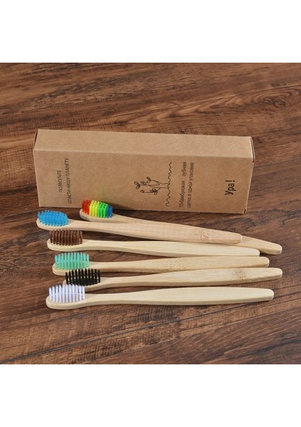 10PC Bambu Kömür Tarzı Olorful Diş Fırçası Doğal Bambu Diş Fırçası Seti Yumuşak Kıl Kömür Dişleri Eko Bambu Diş Fırçaları Diş Ağız Bakımı (Yurt Dışından)