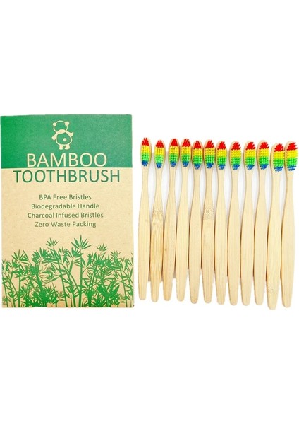 Yeşil Stil Olorful Bambu Diş Fırçası Paketi Bambu Diş Fırçası Yumuşak Kömür Kıl Ucu Çevre Dostu Vegan Bambu Diş Fırçası (Yurt Dışından) modelleri