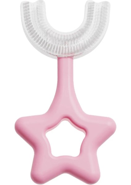 2-6 Yıldız Pembe Tarzı Sevimli Yıldız U-Şekilli 360 ° Bebek Silikon Diş Bruldren Hteeth Temizleme ve Bakım Uygun Yumuşak Bebek Diş Fırçası (Yurt Dışından)
