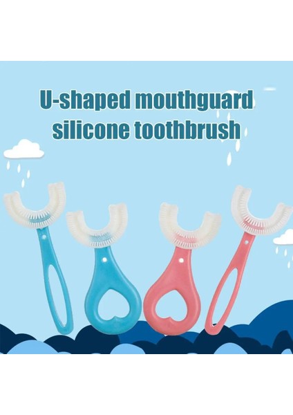 2-6 Yıldız Pembe Tarzı Sevimli Yıldız U-Şekilli 360 ° Bebek Silikon Diş Bruldren Hteeth Temizleme ve Bakım Uygun Yumuşak Bebek Diş Fırçası (Yurt Dışından) modelleri