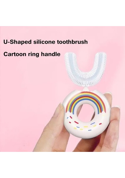 D Stili Akıllı 360 ° Çocuk Donut Manuel Diş Fırçası Çocuklar Silikon Güvenlik Kılavuzu Diş Diş Fırçası Karikatür Desen Çocuklar (Yurt Dışından) modelleri