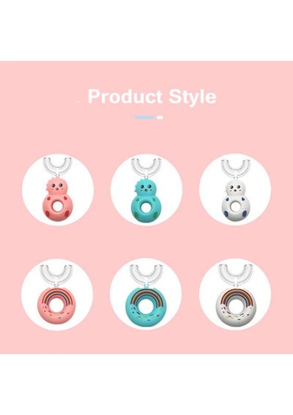 D Stili Akıllı 360 ° Çocuk Donut Manuel Diş Fırçası Çocuklar Silikon Güvenlik Kılavuzu Diş Diş Fırçası Karikatür Desen Çocuklar (Yurt Dışından) fırsatları