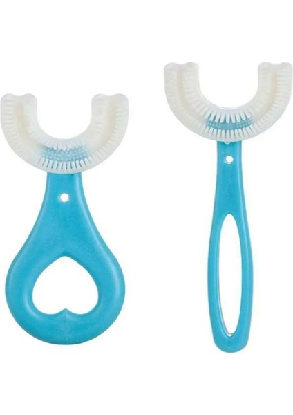 Gümüş Tarzı Çocuklar U-Şekilli Diş Fırçası Manuel Eğitim Diş Fırçası Gıda Sınıfı Yumuşak Silikon Fırça Kafası 360 Ağız Diş Temizleme Tasarımı (Yurt Dışından)