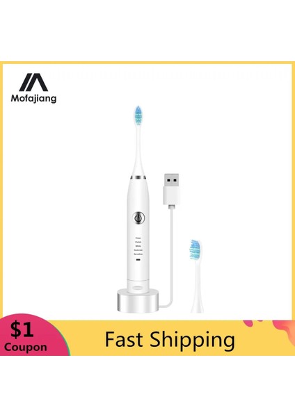 Pembe Stil Sonic Diş Fırçası Şarj Edilebilir Elektrikli Diş Fırçası 5 Modu Seyahat Cilası Diş Beyazlatma 2 Fırça Başlığı Yetişkin Hediye Diş Bakımı (Yurt Dışından) fiyatları