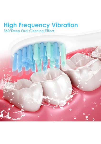 Pembe Stil Sonic Diş Fırçası Şarj Edilebilir Elektrikli Diş Fırçası 5 Modu Seyahat Cilası Diş Beyazlatma 2 Fırça Başlığı Yetişkin Hediye Diş Bakımı (Yurt Dışından) fırsatları