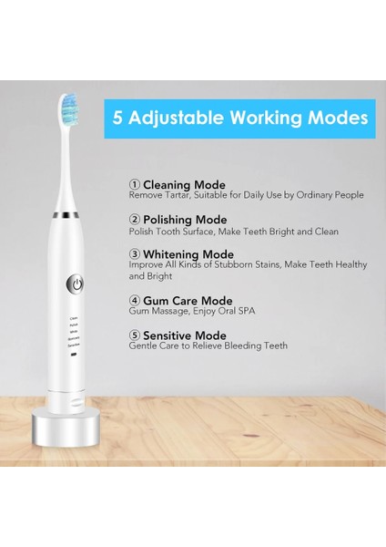 Pembe Stil Sonic Diş Fırçası Şarj Edilebilir Elektrikli Diş Fırçası 5 Modu Seyahat Cilası Diş Beyazlatma 2 Fırça Başlığı Yetişkin Hediye Diş Bakımı (Yurt Dışından) indirimleri