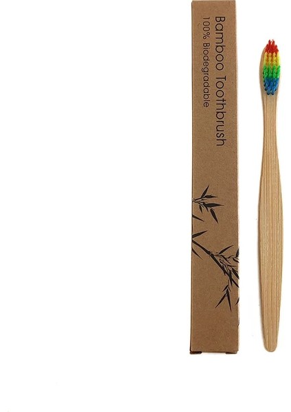 1199-E-1 Stili 1 Adet Bambu Tüp Çevre Dostu Doğal Bambu Diş Fırçası Seyahat Çantası Doğal Organik Biyobozunur ve Bambu Diş Fırçası (Yurt Dışından)