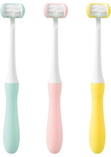 Mavi Bir Stil 3 Taraflı Bebek Silikon Diş Fırçası Güvenlik Yumuşak Fırça Profesyonel Çocuklar Ağız Hijyeni Bakımı Diş Fırçaları Kinderen Tandenborstel (Yurt Dışından)